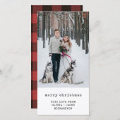 Vintager Schreibmaschinentext mit Karierter Schrif Feiertagskarte (Vorne/Hinten)