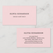 Vintager Schreibmaschinentext | Rosa Visitenkarte (Vorne/Hinten)
