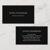 Vintager Schreibmaschinentext | Schwarz Visitenkarte (Vorne/Hinten)