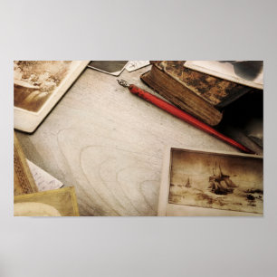 Vintager Schreibtisch Poster