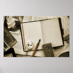 Vintager Schreibtisch Poster