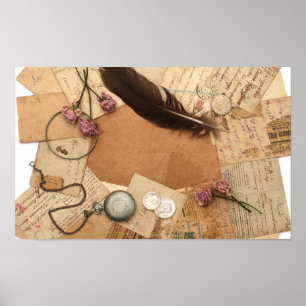 Vintager Schreibtisch Poster