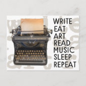 Vintager Schreibvorgang Postkarte (Vorderseite)