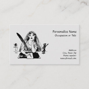 Vintager Schriftsteller Quill Good & Evil Visitenkarte