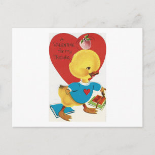 Vintager Schüler Bird Valentine für Lehrer Feiertagspostkarte