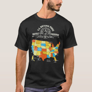 Vintager Schutz des gesamten 63 US-Nationalparks T-Shirt