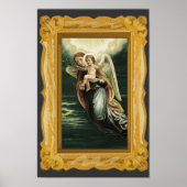 Vintager Schutzengel mit Jesus Poster (Vorne)