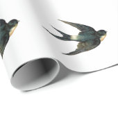 Vintager Schwalbenvogel fliegen Antiquitätenrennen Geschenkpapier (Rolleneckpunkt)