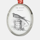 Vintager Schwalbenvogel Ornament Aus Metall (Links)