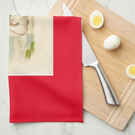 Vintager Schwan Geschirrtuch (Viertel Falte)