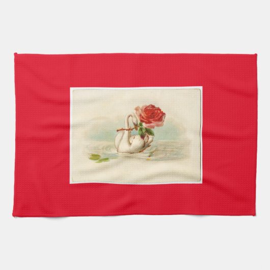 Vintager Schwan Geschirrtuch (Horizontal)