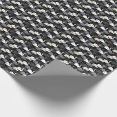 Vintager Schwanensee: Monotone-Muster. Geschenkpapier (Ecke)