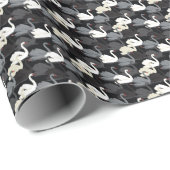 Vintager Schwanensee: Monotone-Muster. Geschenkpapier (Rolleneckpunkt)