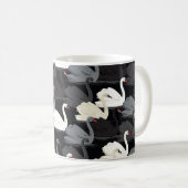 Vintager Schwanensee: Monotone-Muster. Kaffeetasse (VorderseiteRechts)