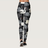 Vintager Schwanensee: Monotone-Muster. Leggings (Rückseite)