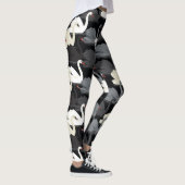 Vintager Schwanensee: Monotone-Muster. Leggings (Rechts)