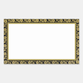 Vintager Schwarz-Beige-Rahmen Rechteckiger Aufkleber