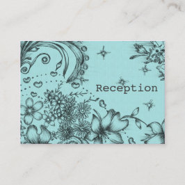 Vintager Schwarz-Blau-Empfang Begleitkarte