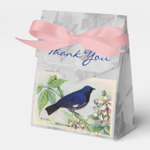 Vintager, schwarz gekreuzter blauer Warbler indivi Geschenkschachtel