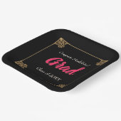 Vintager Schwarz-Gold-Barockrahmen Rosa Abschluss Pappteller (Gewinkelt)