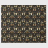Vintager Schwarz-Gold Deco Käfer Geschenkpapier (Flach)