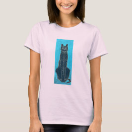 Vintager Schwarz-Katze-Look T-Shirt