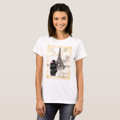 Vintager Schwarz-Poodle-Eiffelturm T-Shirt (Vorne ganz)