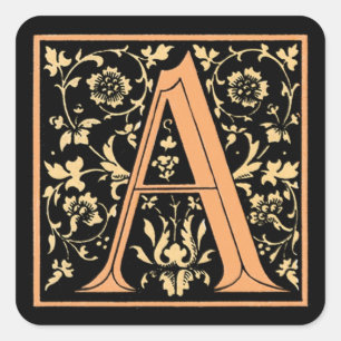 Vintager Schwarz-u. Goldbuchstabe ` A' - Aufkleber