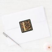 Vintager Schwarz- und Goldbrief "L" - Aufkleber (Umschlag)