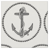 Vintager Schwarz-Weiß-Anker und Seil Stoff (Nahaufnahme)
