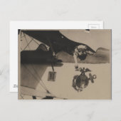 Vintager Schwarz-Weiß-Bulldoggen-Luftverkehr Postkarte (Vorne/Hinten)