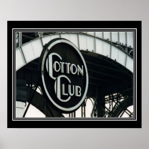 Vintager Schwarz-Weiß-Cotton Club Print 16 x 20 Poster