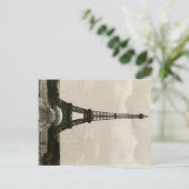 Vintager Schwarz/Weiß-Eiffelturm Postkarte (Stehend Vorderseite)