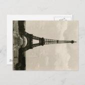 Vintager Schwarz/Weiß-Eiffelturm Postkarte (Vorne/Hinten)