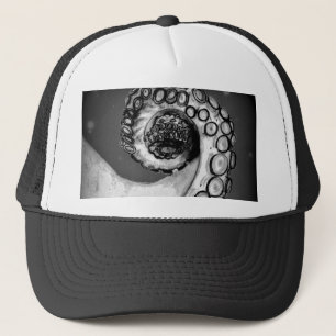 Vintager Schwarz-Weiß-Oktopus-Tentakel Truckerkappe