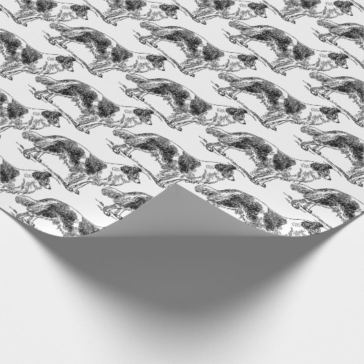 Vintager Schwarz-weißer Grenzkollege Geschenkpapier (Ecke)