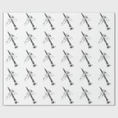 Vintager Schwarz-weißer HandClarinetBenny Goodman Geschenkpapier (Flach)