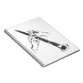 Vintager Schwarz-weißer HandClarinetBenny Goodman Notizblock (Rechte Seite)