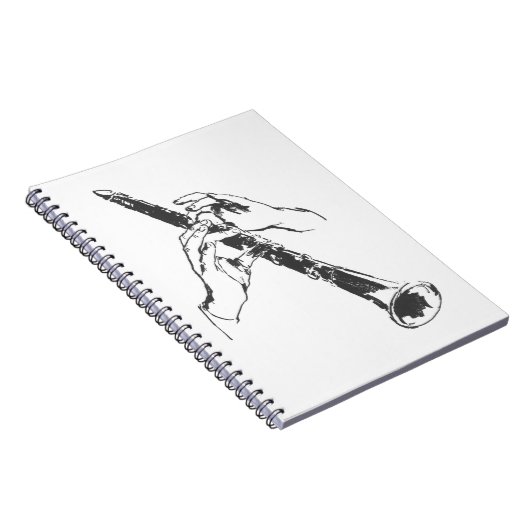 Vintager Schwarz-weißer HandClarinetBenny Goodman Notizblock (Rechte Seite)