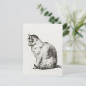 Vintager, Schwarz-weißer Stift Postkarte (Stehend Vorderseite)