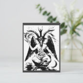 Vintager schwarzer Baphomet Postkarte (Stehend Vorderseite)