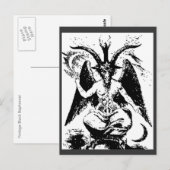 Vintager schwarzer Baphomet Postkarte (Vorne/Hinten)
