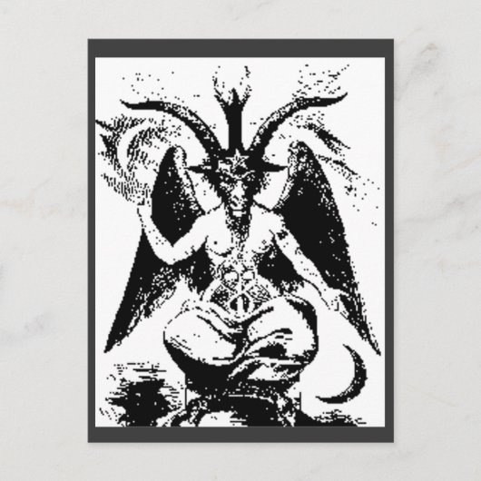 Vintager schwarzer Baphomet Postkarte (Vorderseite)