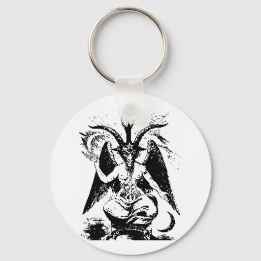 Vintager schwarzer Baphomet Schlüsselanhänger (Vorderseite)
