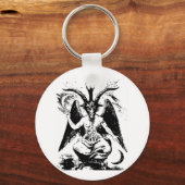 Vintager schwarzer Baphomet Schlüsselanhänger (Vorderseite)
