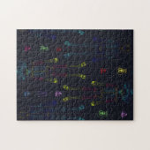 Vintager schwarzer Blauglühen Skelettschädel Puzzle (Horizontal)