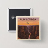 Vintager Schwarzer Canyon des Gunnison-Nationalpar Button (Vorne & Hinten)