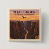 Vintager Schwarzer Canyon des Gunnison-Nationalpar Button (Vorderseite)