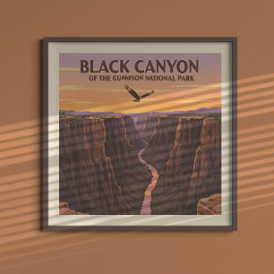 Vintager Schwarzer Canyon des Gunnison-Nationalpar Poster