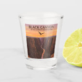 Vintager Schwarzer Canyon des Gunnison-Nationalpar Schnapsglas (Vorderseite)